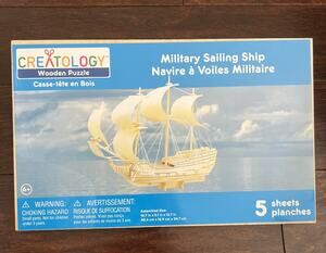 Creatology Military Sailing Ship 3D Wooden Puzzle